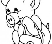 Coloriage Petit Cochon souriant