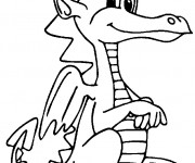 Coloriage Petit Dragon qui sourit