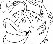 Coloriage Poisson lumineux humoristique