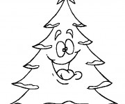 Coloriage Sapin de Noël Rigolo dessin gratuit à imprimer