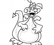 Coloriage et dessins gratuit Un Dragon souriant drôle à imprimer