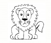Coloriage Un Lion sérieux