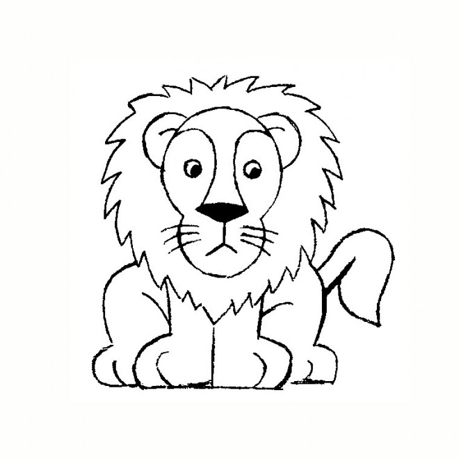 Coloriage et dessins gratuits Un Lion sérieux à imprimer