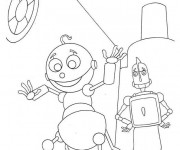 Coloriage Bébé Robot drôle