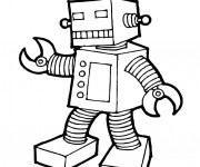 Coloriage Petit Robot &agrave; d&eacute;couper