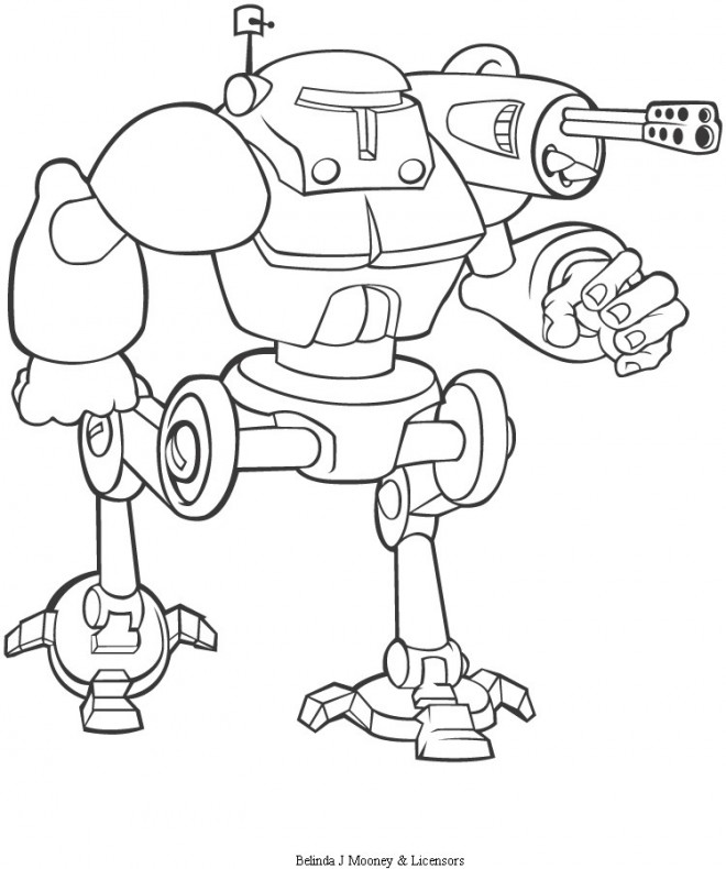 Coloriage et dessins gratuits Robot avec arme sur ses épaules à imprimer