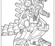 Coloriage Robot avec visage de Dragon