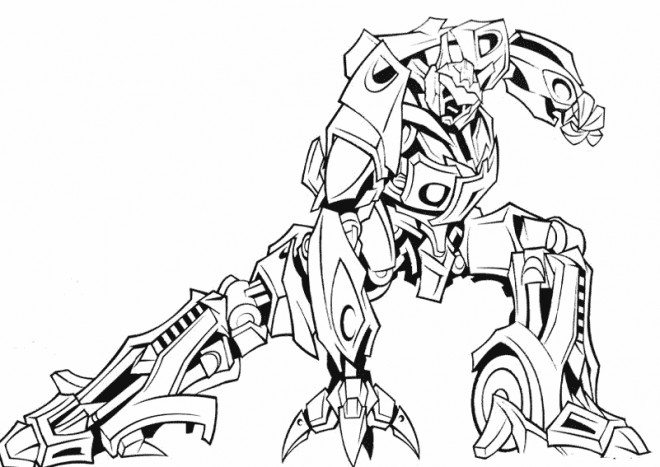 Coloriage Robot de Combat avec Bouclier - Dessin gratuit