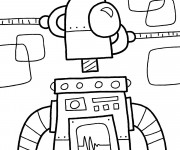 Coloriage Robot en construction