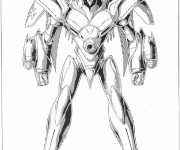 Coloriage Robot fantastique en noir et blanc