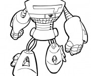 Coloriage Robot marche vecteur