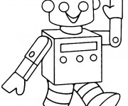 Coloriage Robot te salue