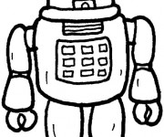 Coloriage Robot vecteur