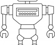 Coloriage Robot vue de face