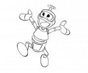 Coloriage Un Robot heureux