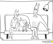 Coloriage Samsam avec ses Parents