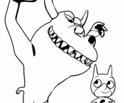 Coloriage Samsam et Le Monstre