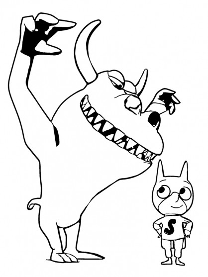 Coloriage Samsam et Le Monstre dessin gratuit à imprimer samsam et le monstre