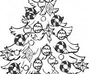 Coloriage Adorable Sapin de Noël