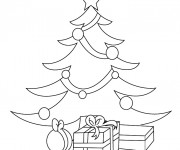 Coloriage Cadeaux et Sapin de No&euml;l