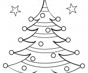 Coloriage et dessins gratuit Gabarit de Sapin de Noël à imprimer