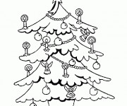 Coloriage Pochoir Sapin de No&euml;l