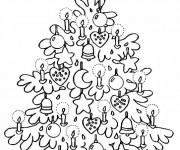 Coloriage Sapin bien enjoliv&eacute;
