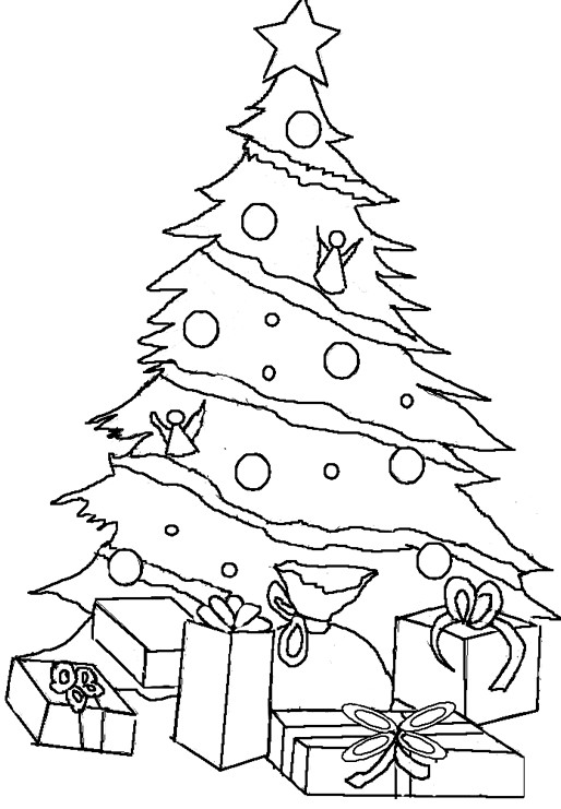 Coloriage et dessins gratuits Sapin de Noël à découper à imprimer