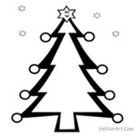 Coloriage Sapin de Noël artistique dessin gratuit à imprimer
