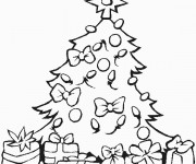 Coloriage Sapin de No&euml;l d&eacute;coration