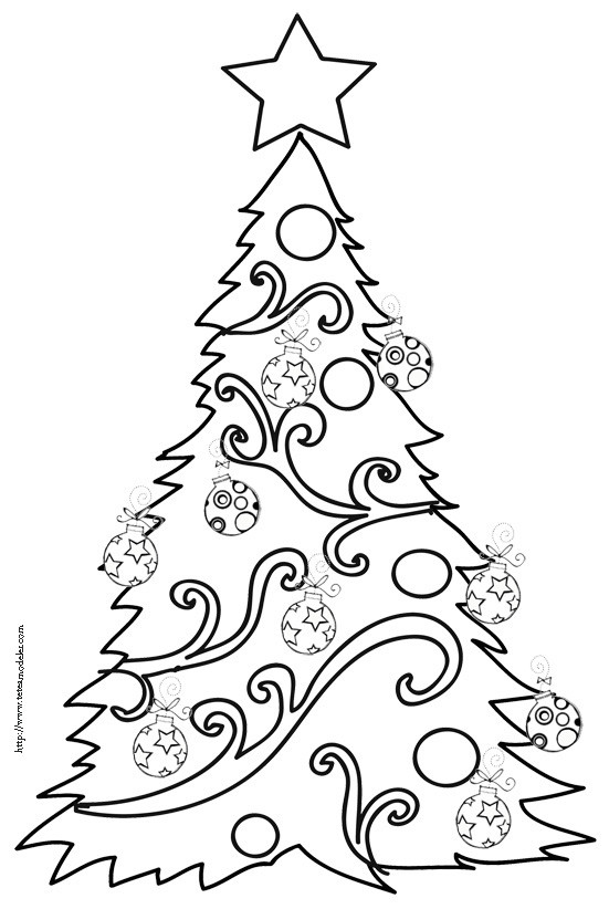 Coloriage Sapin de Noël décoré