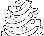 Coloriage Sapin de No&euml;l d&eacute;cor&eacute; en &eacute;toile