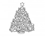 Coloriage Sapin de No&euml;l en Chandelles