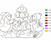 Coloriage Sapin de Noël en couleurs différents