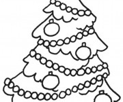 Coloriage Sapin de No&euml;l enjoliv&eacute;