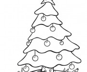 Coloriage Sapin de No&euml;l enneig&eacute;
