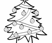 Coloriage Sapin de No&euml;l et boules