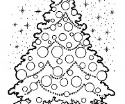 Coloriage Sapin de No&euml;l et Le Ciel