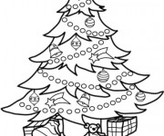 Coloriage Sapin de No&euml;l splendide