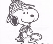 Coloriage Detective Snoopy