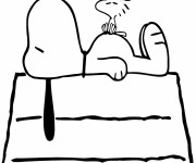Coloriage et dessins gratuit Snoopy en couleur à imprimer