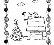 Coloriage Snoopy en Noel