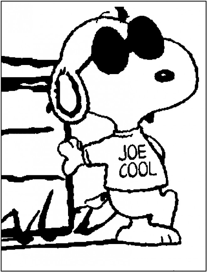 Coloriage et dessins gratuits Snoopy en noir à imprimer