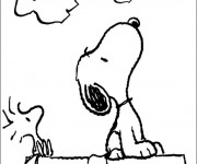 Coloriage et dessins gratuit Snoopy et Woodstock à imprimer