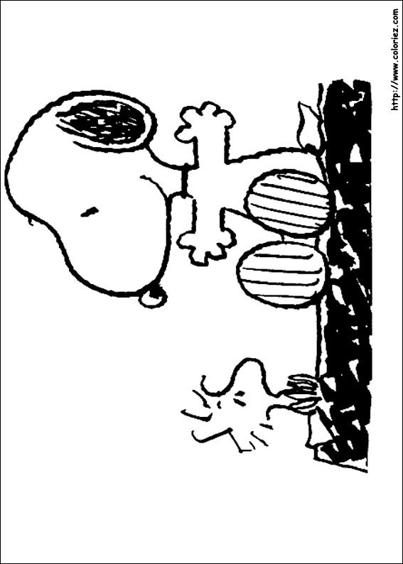 Coloriage Snoopy et Woodstock Cartoon dessin gratuit à snoopy 51