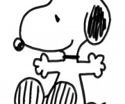 Coloriage Snoopy facile au crayon