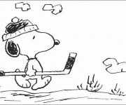 Coloriage et dessins gratuit Snoopy golfeur à imprimer