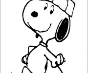 Coloriage Snoopy golfeur &agrave; colorier
