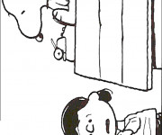 Coloriage Snoopy marrant en couleur