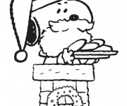 Coloriage Snoopy Père Noel